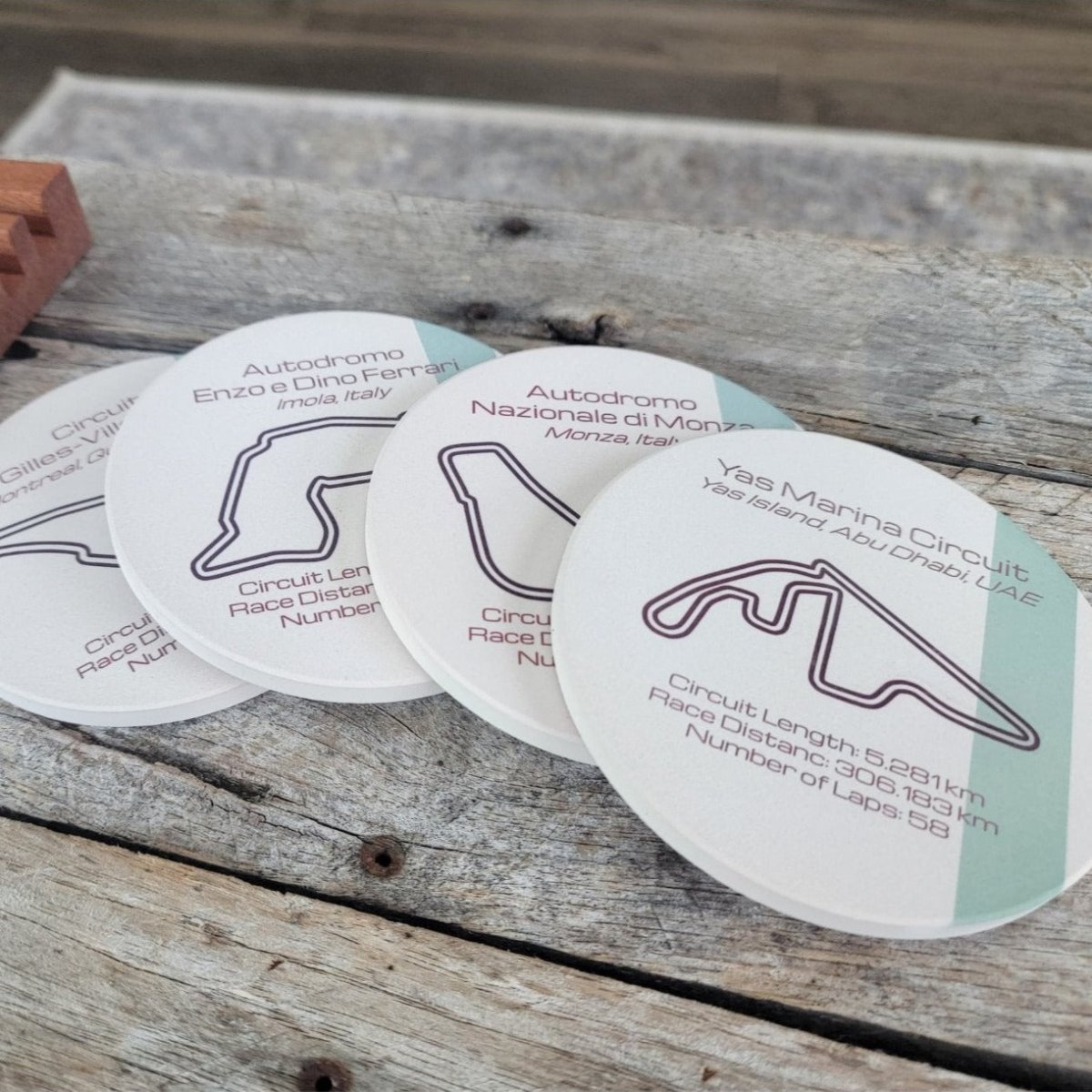 Motorsports World Racing Circuit sandstone coaster set - Microstep Customs