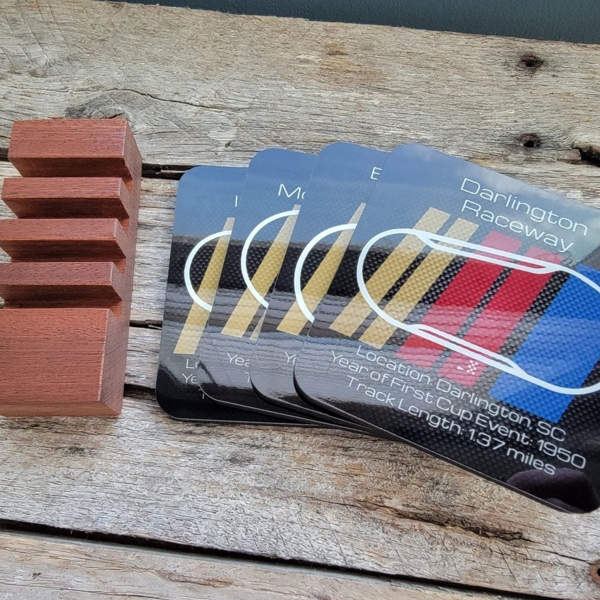 Stock Car racing premium hardboard coaster set - Microstep Customs
