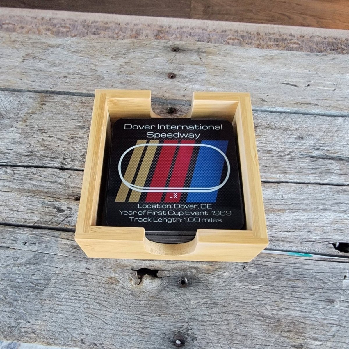 Stock Car racing premium hardboard coaster set - Microstep Customs